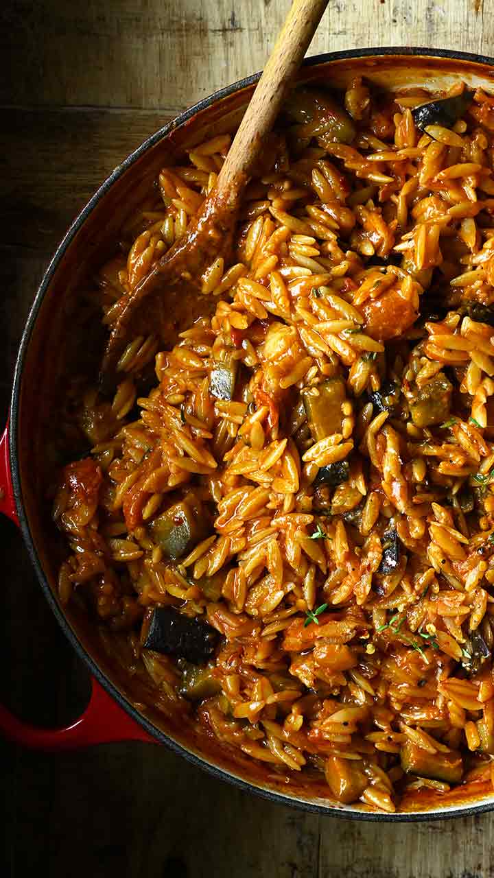 One-Skillet Orzo With Tomatoes and Eggs Recipe