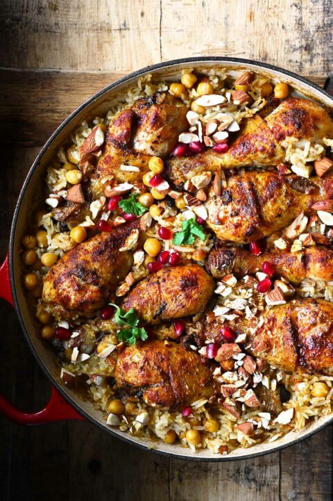 Persian Style Chicken with Rice - Serving Dumplings
